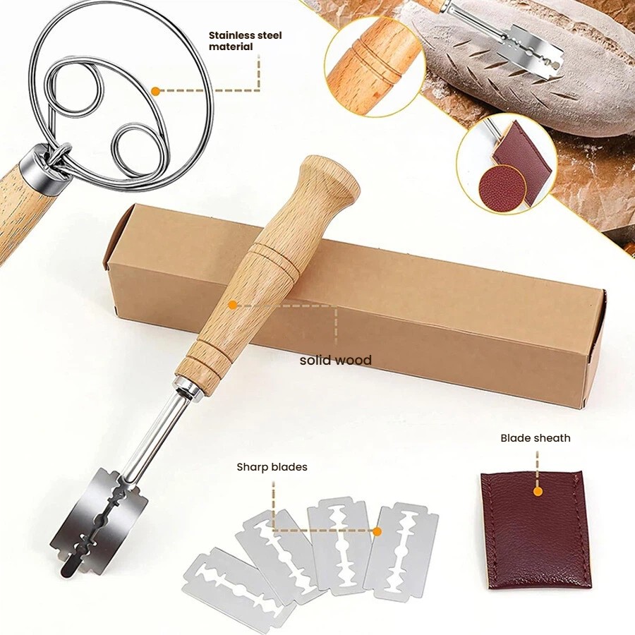 Dough Whisk Large Wood Handle  - огляд і ціна Danish Pancake Pan