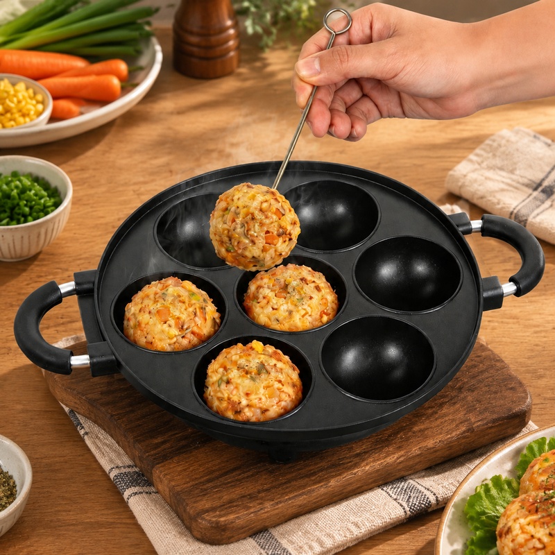 7-Cavity Aluminum Mold for Pan - огляд і ціна Egg Waffle Pan