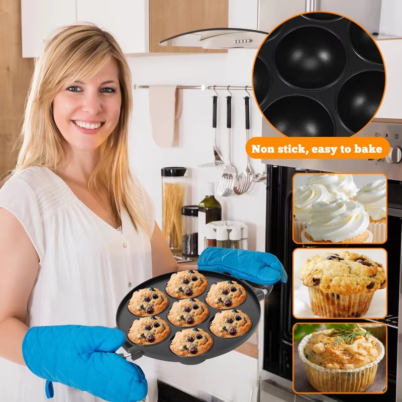 7-Cavity Aluminum Mold for Pan - огляд і ціна Egg Waffle Pan