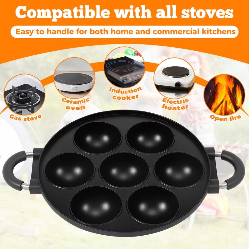 7-Cavity Aluminum Mold for Pan - огляд і ціна Egg Waffle Pan