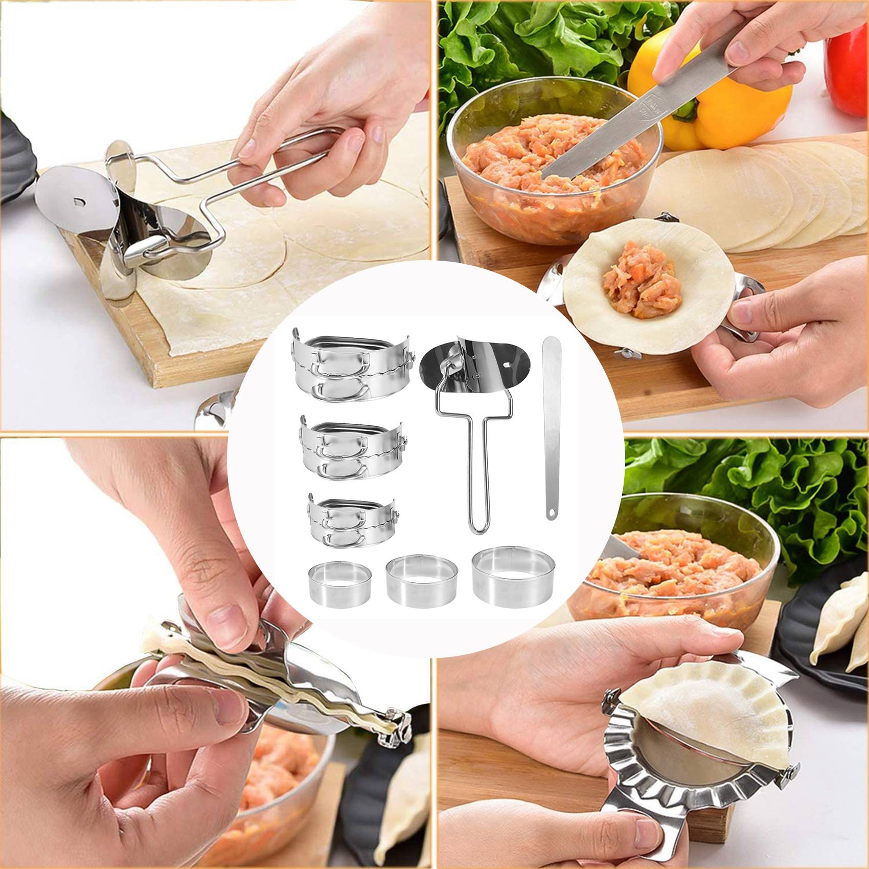 ABKW-Dumplings Maker 8 Pcs, Pr - огляд і ціна Dumpling Press Set